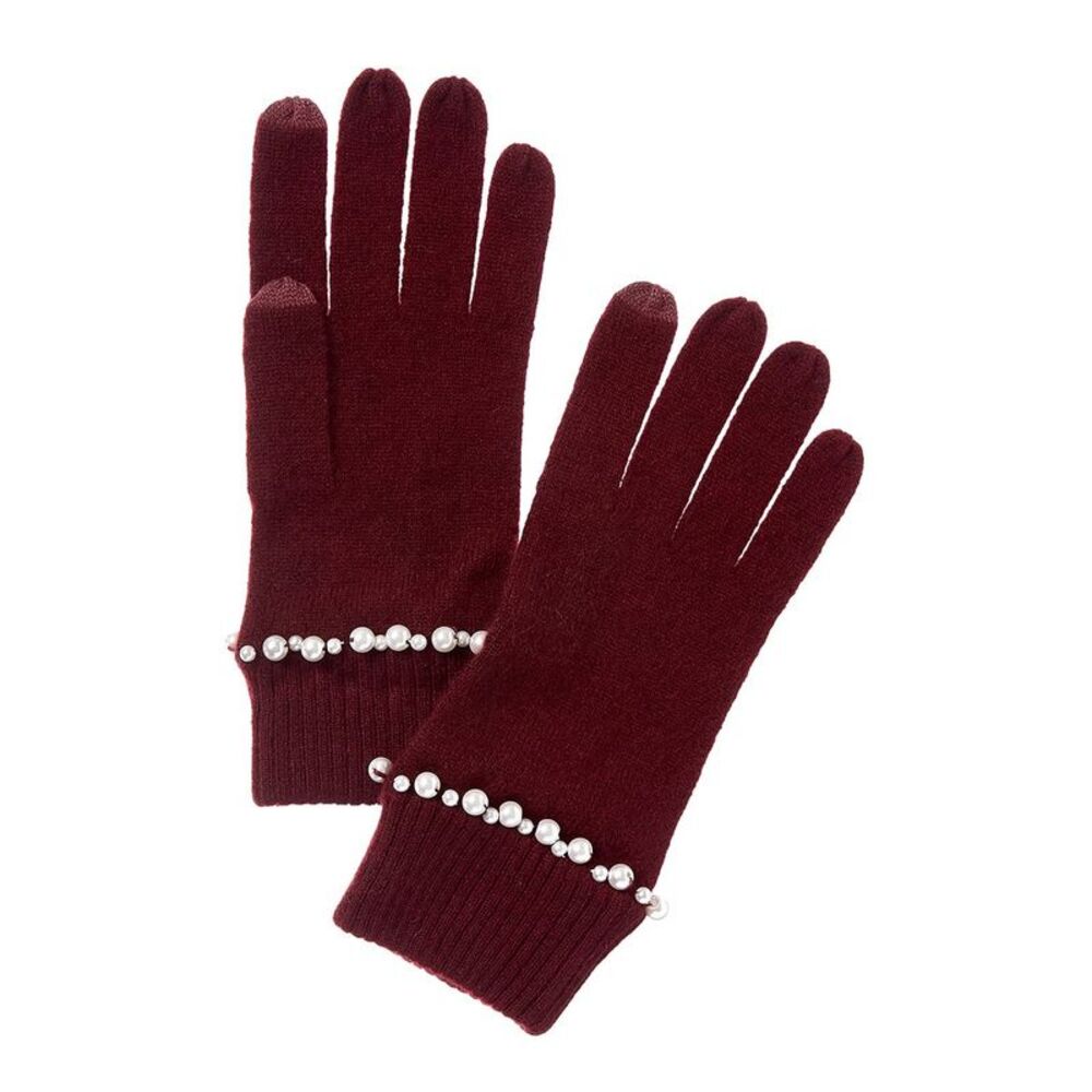 Forte Cashmere Pearl Trim Cashmere Gloves